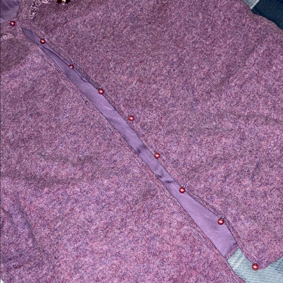 Caslon Purple Cardigan with Embellished Collar - Picture 4 of 5